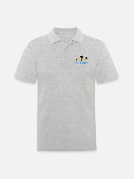 sri lanka 1 - Männer Poloshirt - Grau meliert