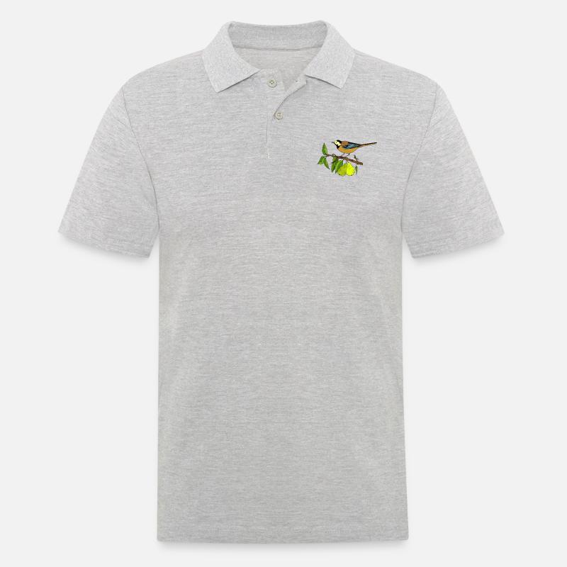 Bunter Vogel - Männer Poloshirt - Grau meliert