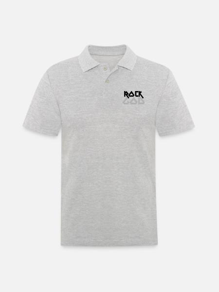 ROCK GOD - Männer Poloshirt - Grau meliert