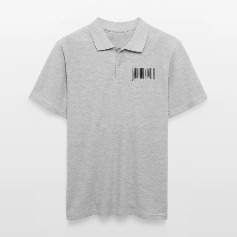 Barcode Strokes Lines Scribbled Barcode Scan Polo Homme