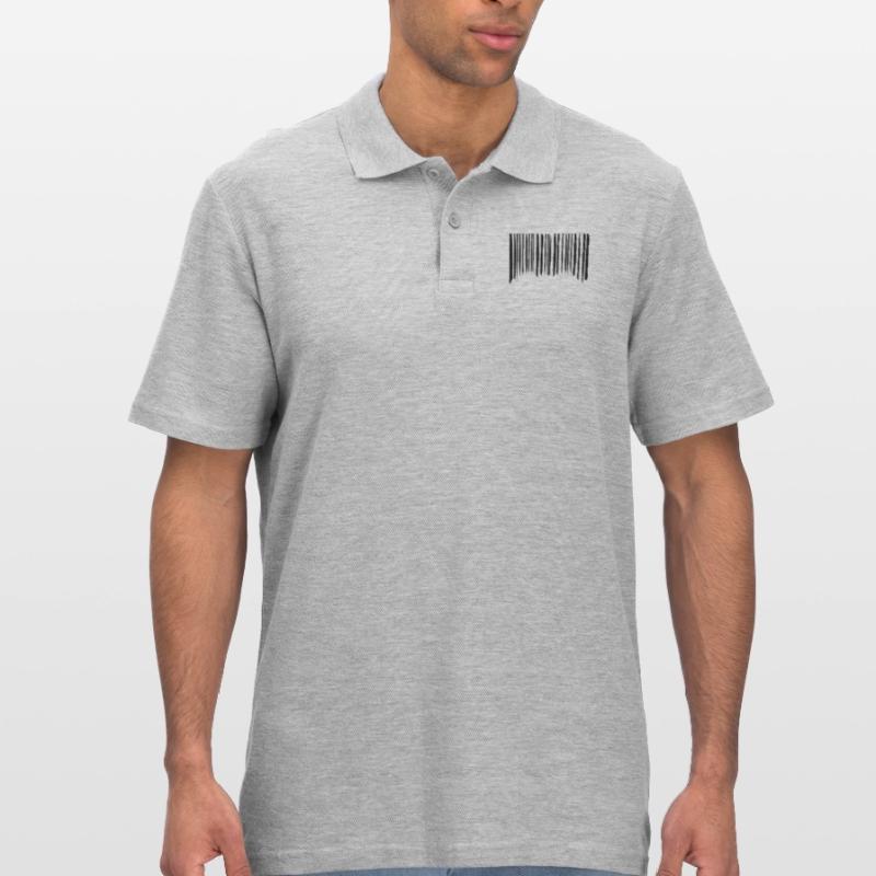 Barcode Strokes Lines Scribbled Barcode Scan Polo Homme