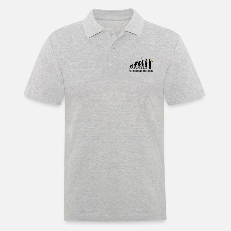 evolution_saxophon_b_2c - Polo Homme - gris chiné