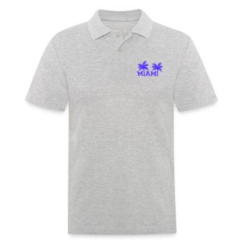 Miami Beach États-Unis Palm Tree Beach Sun America Voyage - Polo Homme - gris chiné - Devant - Kai (181cm)