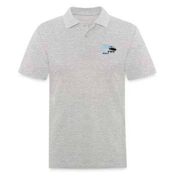 0202 - 10cm x 6cm - Männer Poloshirt - Grau meliert - Vorne - Kai (181cm)