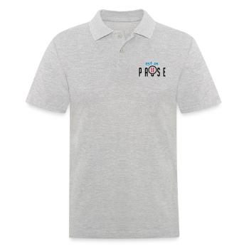 citation ajouter texte pause bouton humour famille - Polo Homme - gris chiné - Devant - Kai (181cm)