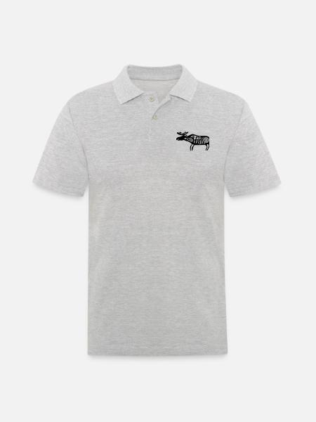 Elch Sámi Samen - Männer Poloshirt - Grau meliert