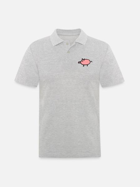 Pig - Men's Polo Shirt - heather grey