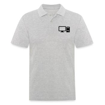 Ordinateur - Polo Homme - gris chiné - Devant - Kai (181cm)
