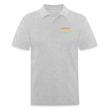 Jamais assez de pizza - Amateurs de pizza - ApriNoeScor - Polo Homme - gris chiné - Devant - Kai (181cm)