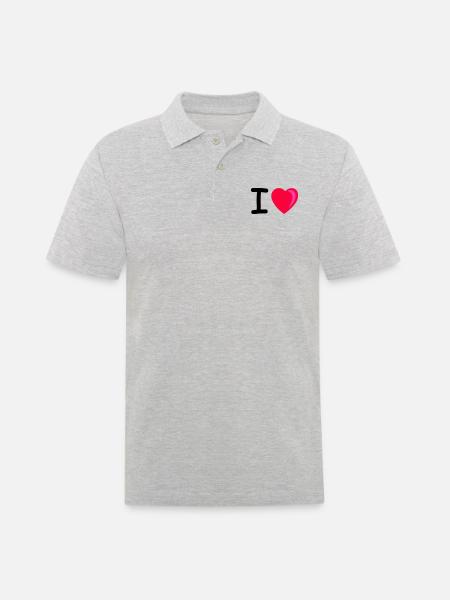 I heart - Men's Polo Shirt - heather grey