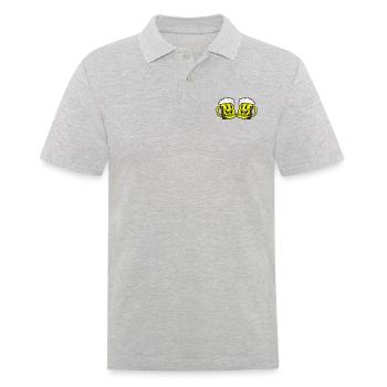 Bier Lustig Bierkrug Comic - Männer Poloshirt - Grau meliert - Vorne - Kai (181cm)