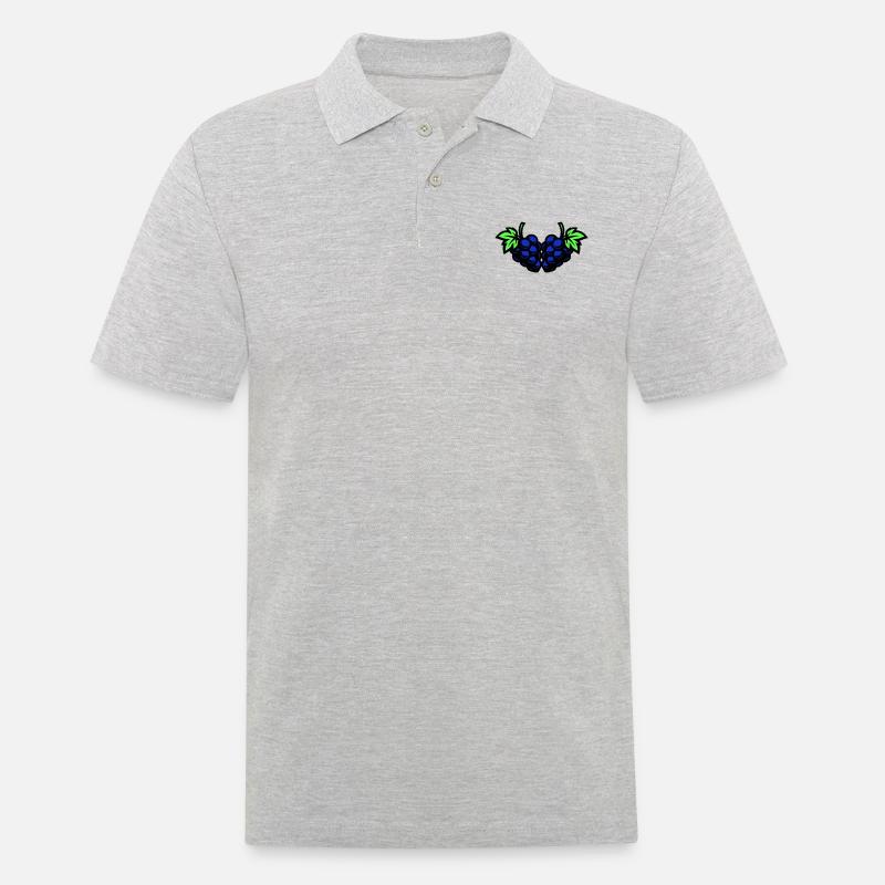 Trauben Weintrauben - Männer Poloshirt - Grau meliert