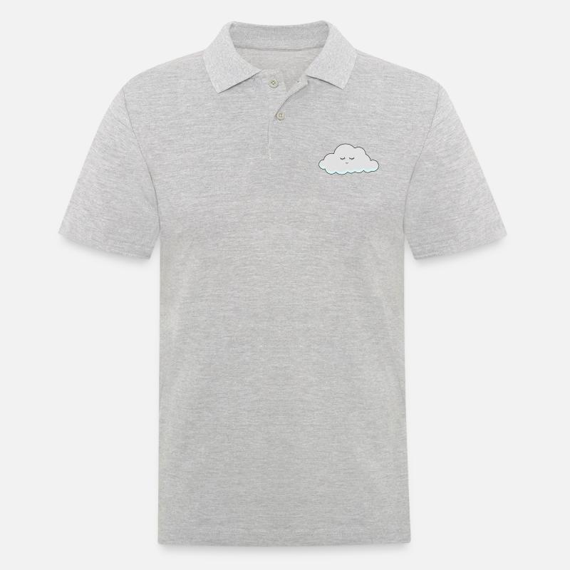 Schlaf Wolke mit Wimpern - Männer Poloshirt - Grau meliert