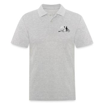 Hochzeit Fahrrad mit Dosen - Männer Poloshirt - Grau meliert - Vorne - Kai (181cm)