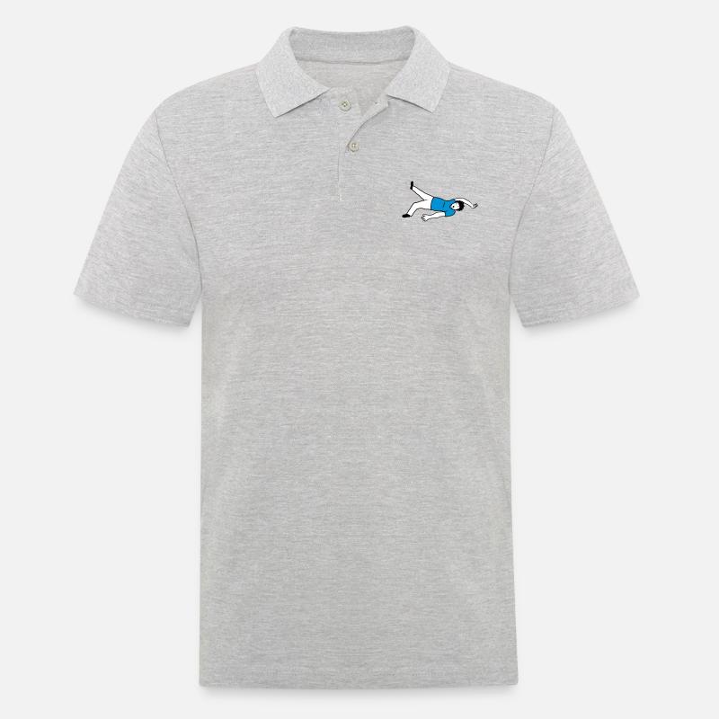 Ohnmächtiger Mann Design - Männer Poloshirt - Grau meliert