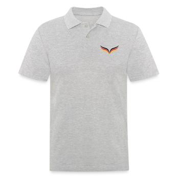 gespiegelt geschwungen stylisch wehend 3 farben de - Männer Poloshirt - Grau meliert - Vorne - Kai (181cm)