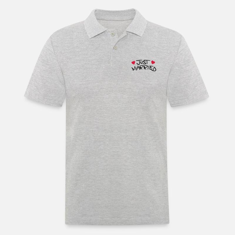 just_married_1__f2 - Männer Poloshirt - Grau meliert