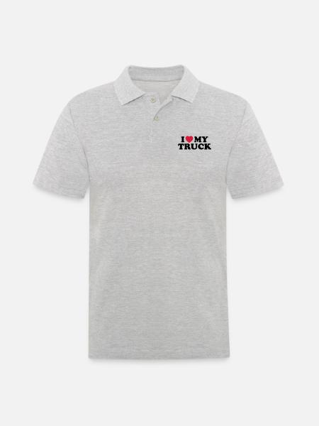 I love my truck - Men's Polo Shirt - heather grey