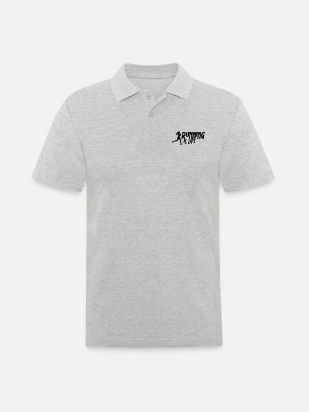 running is life female i 1c - Men's Polo Shirt - heather grey