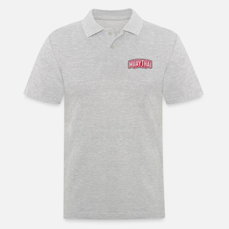 muay_thai_gn2 - Männer Poloshirt - Grau meliert