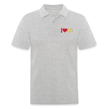 i love ass herz liebe logo rund nackte frau sexy a - Männer Poloshirt - Grau meliert - Vorne - Kai (181cm)