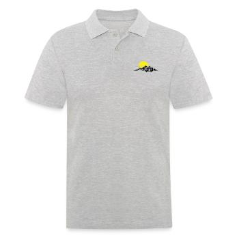 Freizeit - Wohnmobil Berge - Männer Poloshirt - Grau meliert - Vorne - Kai (181cm)