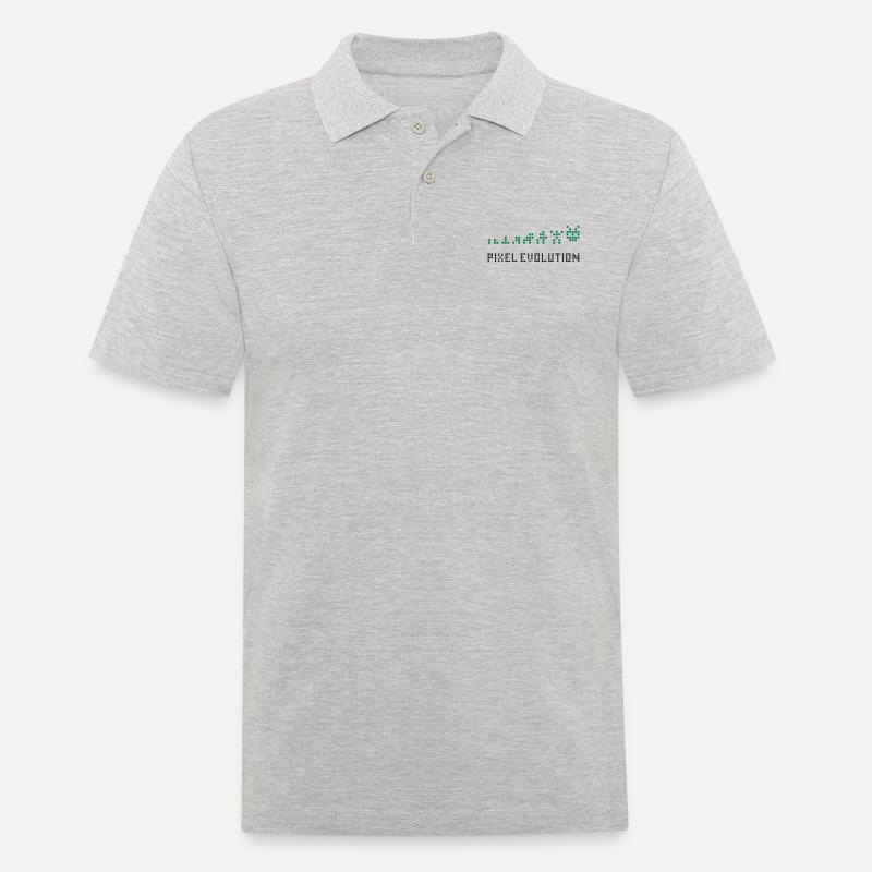 Pixel Evolution - Männer Poloshirt - Grau meliert