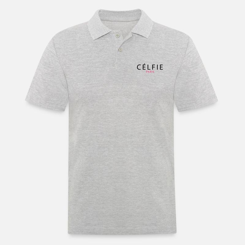 Célfie Paris - Männer Poloshirt - Grau meliert