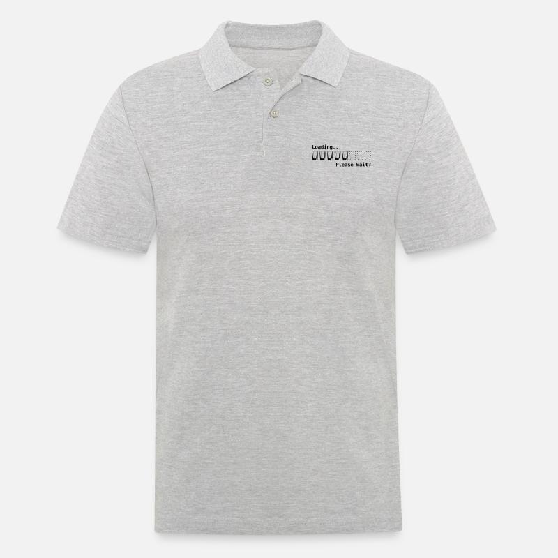 loading please wait - Männer Poloshirt - Grau meliert