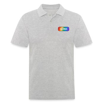 VIENNA PRIDE REGENBOGEN - Männer Poloshirt - Grau meliert - Vorne - Kai (181cm)