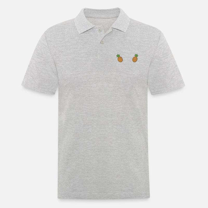 Ananas Brüste - Männer Poloshirt - Grau meliert