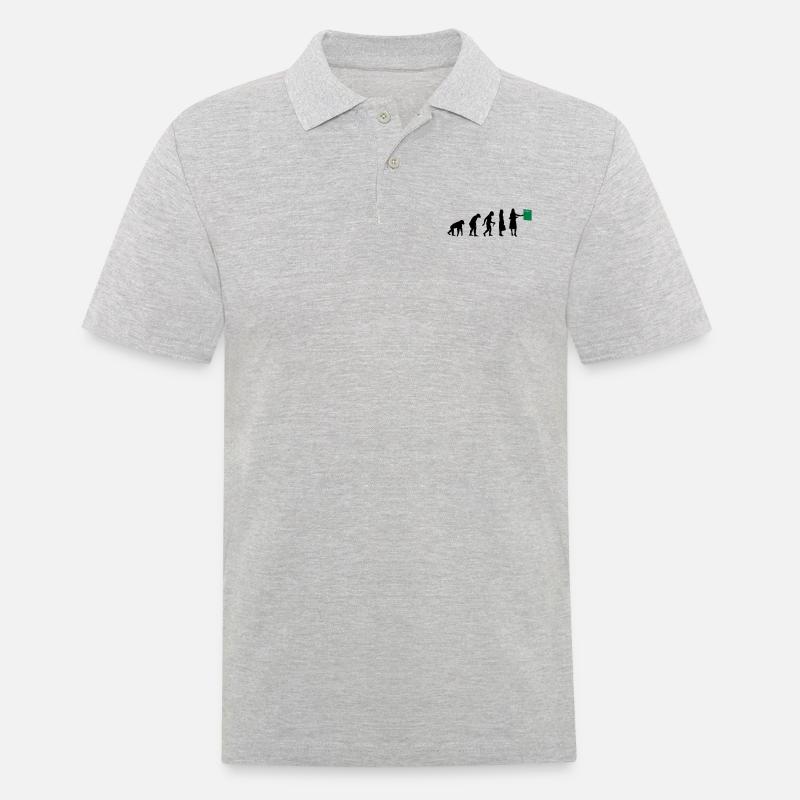 Lehrer Evolution - Männer Poloshirt - Grau meliert