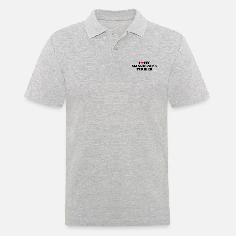 Manchester Terrier - Männer Poloshirt - Grau meliert