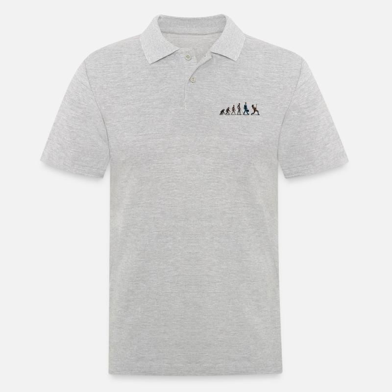 Evolution Guitar Player - Männer Poloshirt - Grau meliert