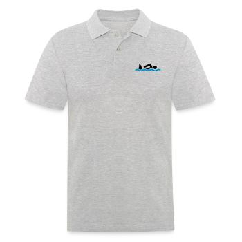 schwimmen - Männer Poloshirt - Grau meliert - Vorne - Kai (181cm)