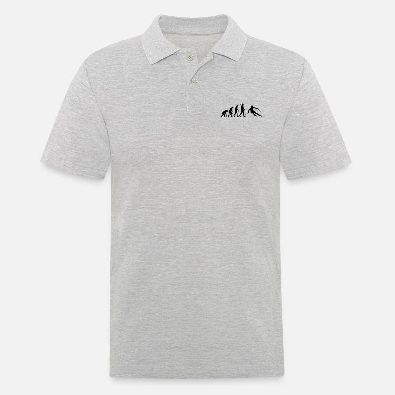 Evolution Skifahrer - Männer Poloshirt - Grau meliert
