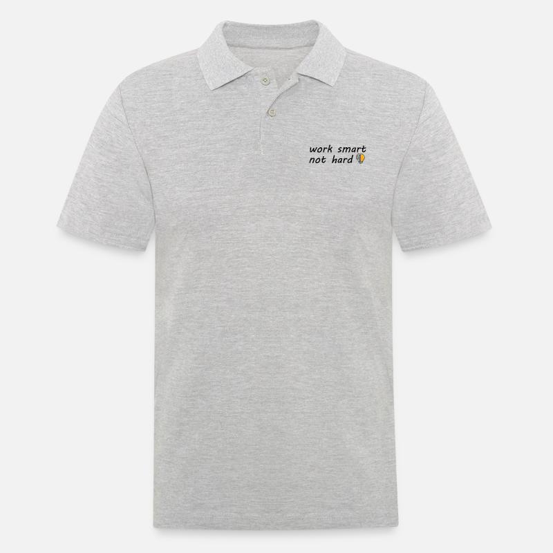 work smart not hard - Männer Poloshirt - Grau meliert