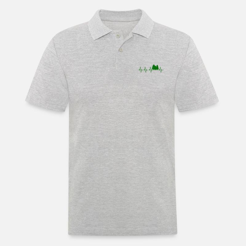Wald Herzschlag Baum - Männer Poloshirt - Grau meliert