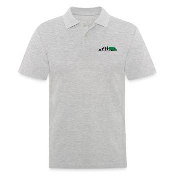 evolution_of_man_Piaggio Ape_092014_a_2c - Männer Poloshirt - Grau meliert - Vorne - Kai (181cm)