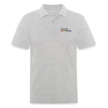 Sei du selbst - Männer Poloshirt - Grau meliert - Vorne - Kai (181cm)