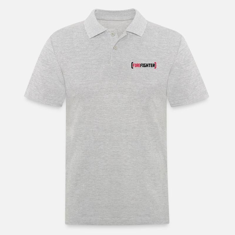 Logo de pompier - Polo Homme - gris chiné