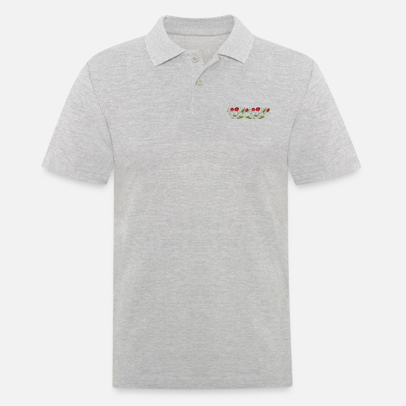 Blumen - Männer Poloshirt - Grau meliert