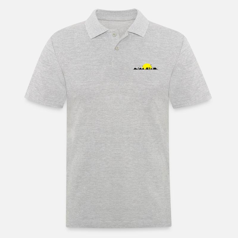 Freizeit - Zelten - Männer Poloshirt - Grau meliert
