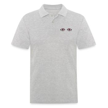 2 grosse Augen - Männer Poloshirt - Grau meliert - Vorne - Kai (181cm)