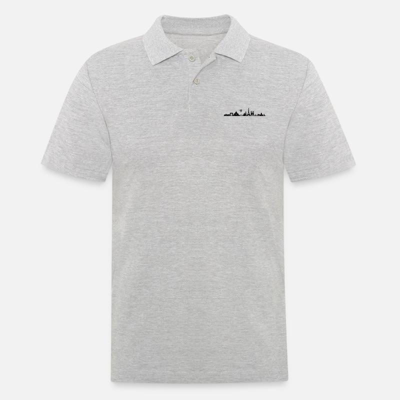 Skyline - Paris - Männer Poloshirt - Grau meliert