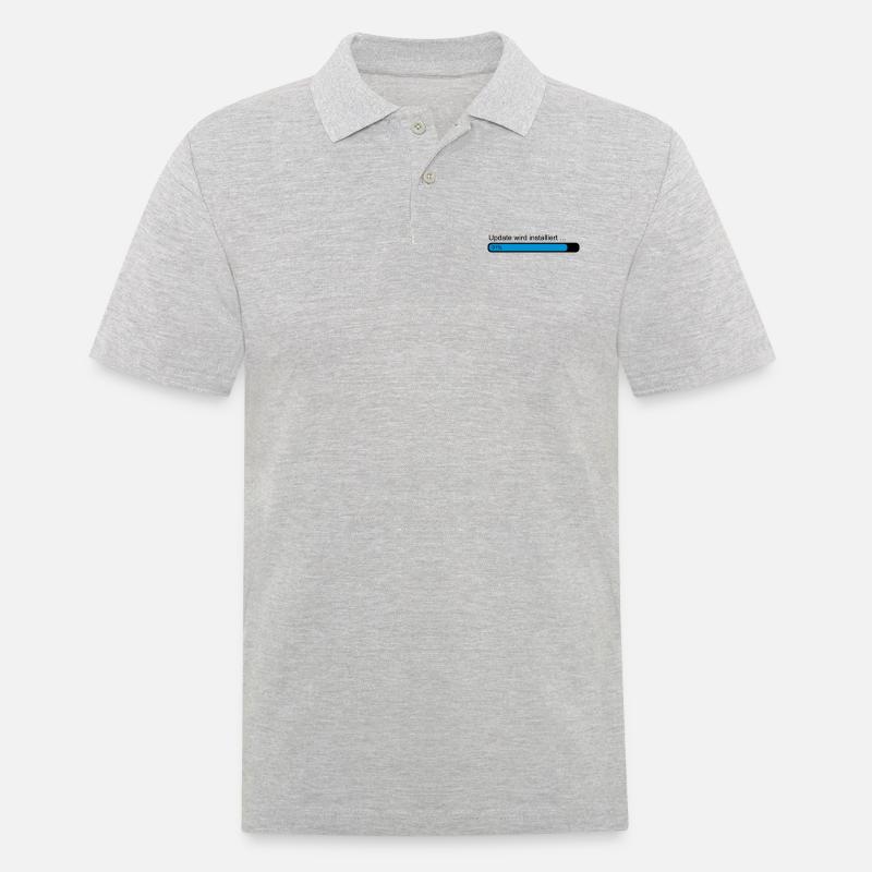 Update wird installiert .. Ladebalken 91% - Männer Poloshirt - Grau meliert