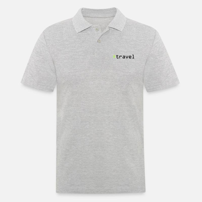 #travel - Männer Poloshirt - Grau meliert