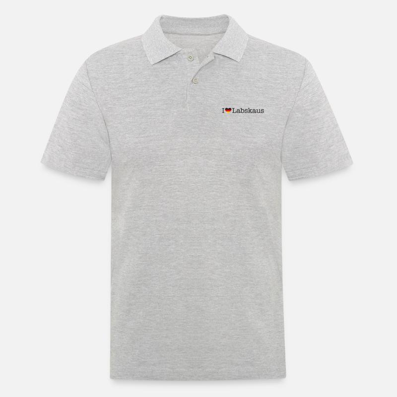 I love Labskaus - Männer Poloshirt - Grau meliert
