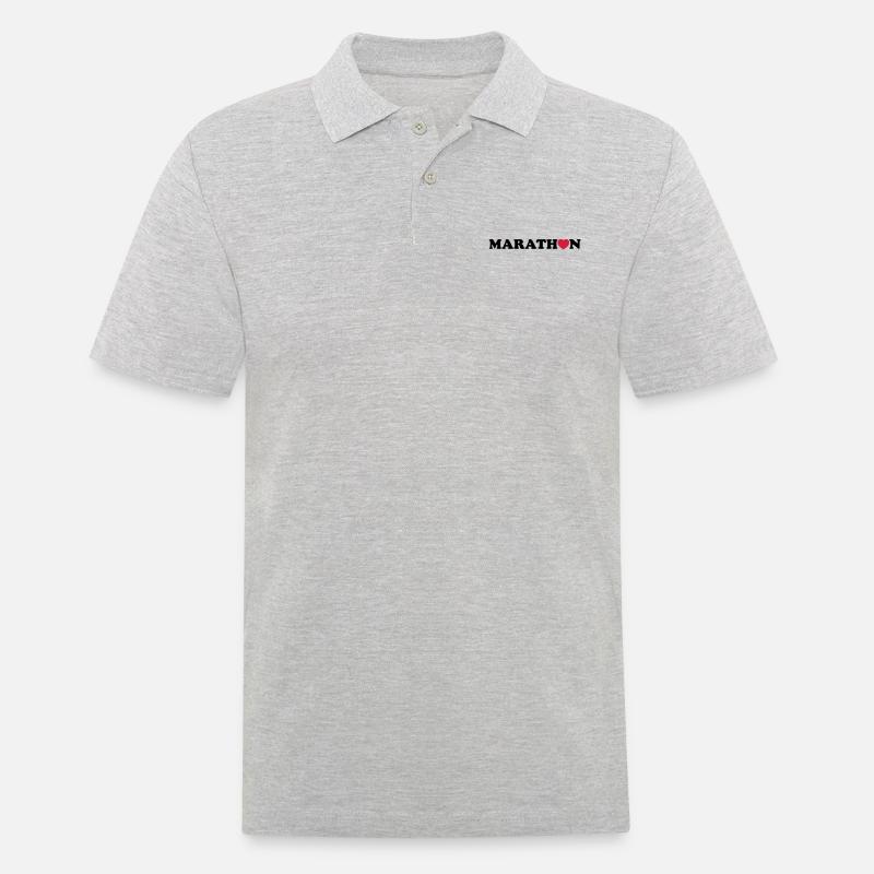 marathon - Männer Poloshirt - Grau meliert