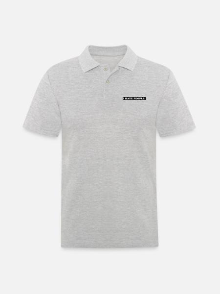 I HATE PEOPLE. - Männer Poloshirt - Grau meliert